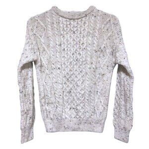 The Irish Store Womens Fisherman Sweater S Cable Knit Aran Cream 100% Wool